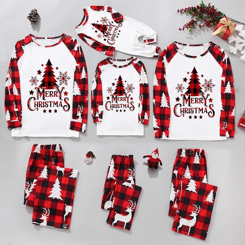 Red and White Matching Christmas Pajama Set