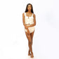 2 Piece Lace Front Button Camisole Shorts Set