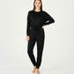 Women's Two Piece Loose Scrunchy Long Sleeve Top Cuffed Ankle Joggers Loungewear