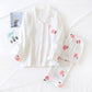 2 Piece Collared Button Up Top Crepe Pajama Set