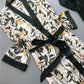 Women's Four Piece Sleepwear Gown V-neck Kimono Robe Shorts and Top
