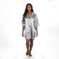 Silky Button Front Collared Half Sleeve Sleep Shirt