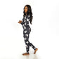 Women's Long Sleeve V-Neck Buttoned Flap Onesie