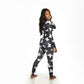 Women's Long Sleeve V-Neck Buttoned Flap Onesie