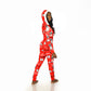 Hooded Long Sleeve Zip Up Christmas Winter Print Onesie